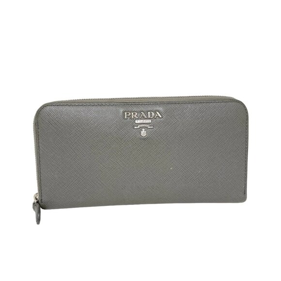 PRADA - Gray Leather Long Wallet 158-071925 - Picture 1 of 10